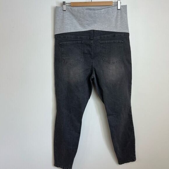 Rose Maternite Women’s Maternity Pregnancy Stretch Gray Jeans Pants XL - Picture 2 of 11